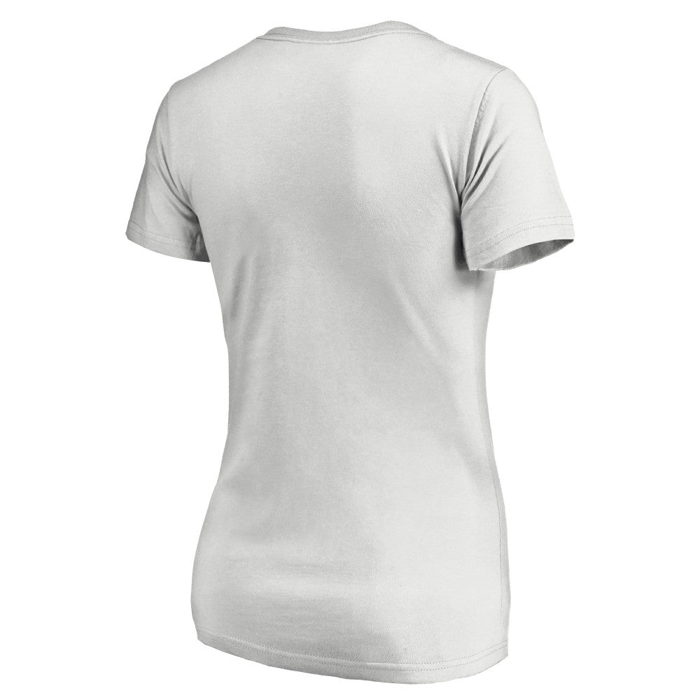 Los Angeles Angels Women's Floral Arched Logo V-Neck T-Shirt - White - MLB on Sale