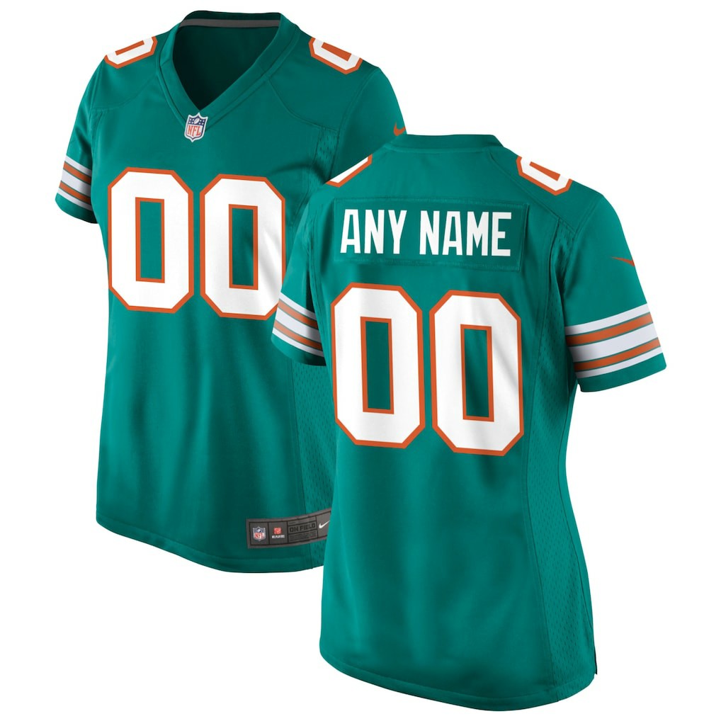 Nike Miami Dolphins Women's Alternate Custom Game Jersey Aqua