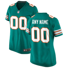 Nike Miami Dolphins Women's Alternate Custom Game Jersey Aqua