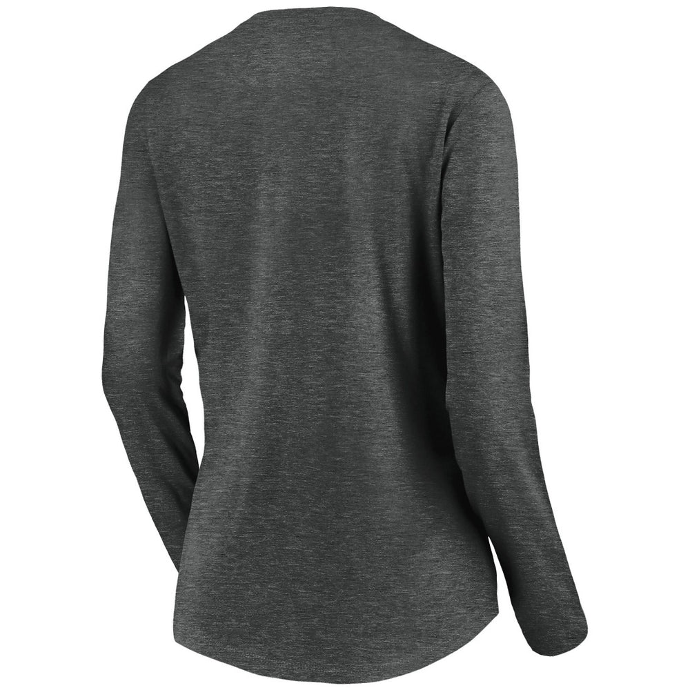 Tampa Bay Buccaneers Women's Primary Logo Long Sleeve V-Neck T-Shirt Heather Gray