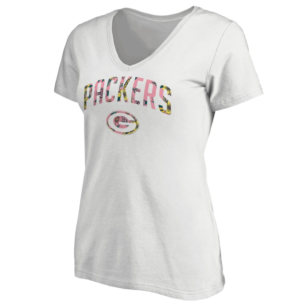 Green Bay Packers Women's Floral Arch T-Shirt White