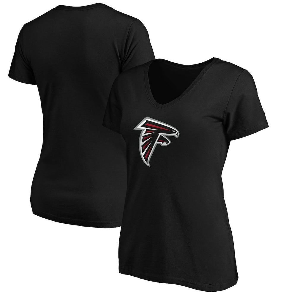 Atlanta Falcons Women's Primary Logo V-Neck T-Shirt Black