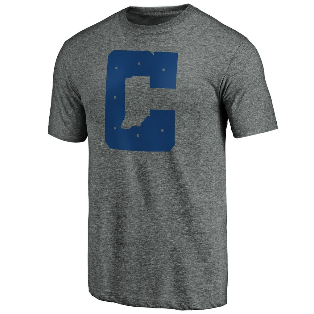 Indianapolis Colts Secondary Logo Tri-Blend T-Shirt Gray