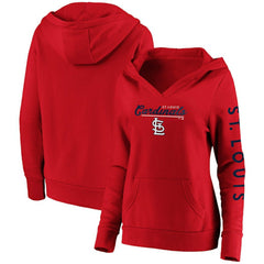 St. Louis Cardinals Fanatics Women's Core High Class Crossover Pullover Hoodie - Red - Fanatics Lifestyle