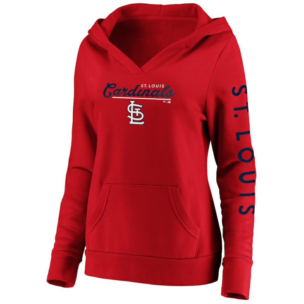 St. Louis Cardinals Fanatics Women's Core High Class Crossover Pullover Hoodie - Red - Fanatics Lifestyle