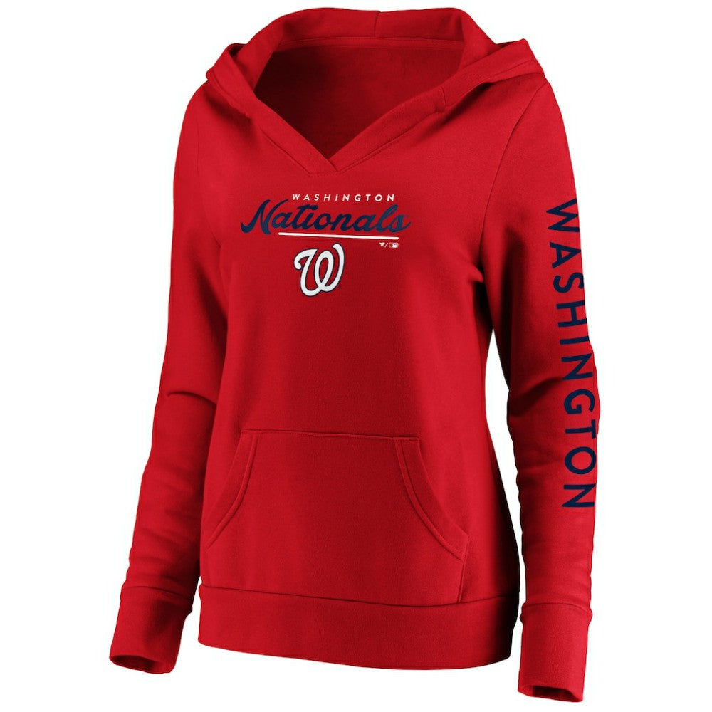 Washington Nationals Fanatics Women's Core High Class Crossover Pullover Hoodie - Red - Fanatics Online