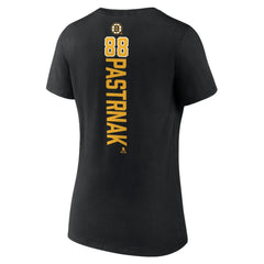 David Pastrnak Boston Bruins Women's Playmaker V-Neck T-Shirt - Black - NHL 3908183