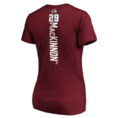 Nathan MacKinnon Colorado Avalanche Women's Playmaker V-Neck T-Shirt - Garnet - NHL 3908194