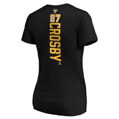 Sidney Crosby Pittsburgh Penguins Women's Playmaker V-Neck T-Shirt - Black - NHL 3908215