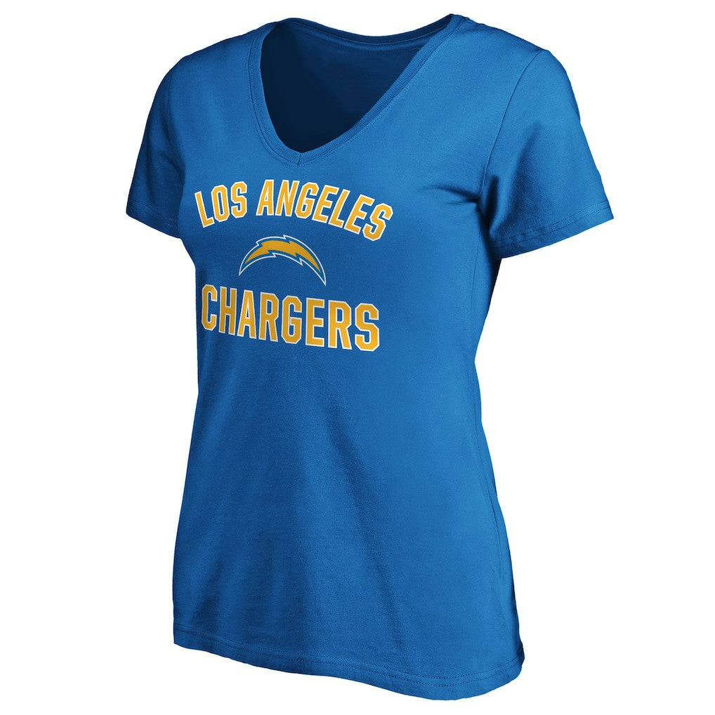 Los Angeles Chargers Women's Victory Arch V-Neck T-Shirt Blue