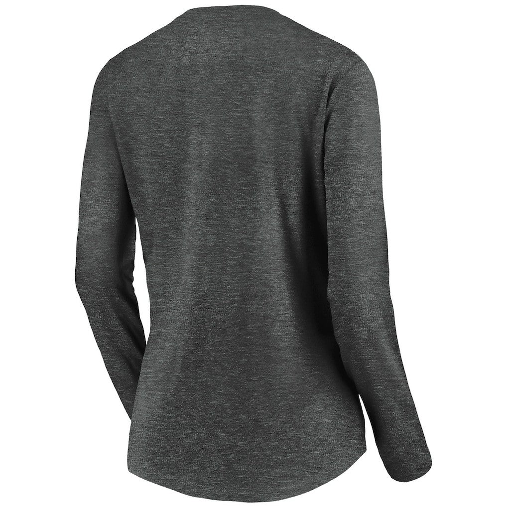 Los Angeles Chargers Women's Victory Arch Long Sleeve V-Neck T-Shirt Heather Gray