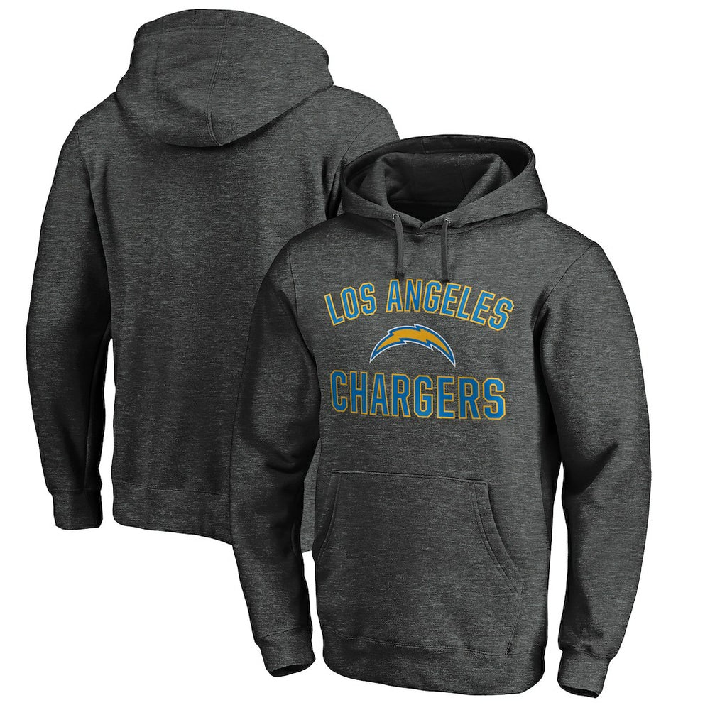 Los Angeles Chargers Victory Arch Pullover Hoodie Heather Gray
