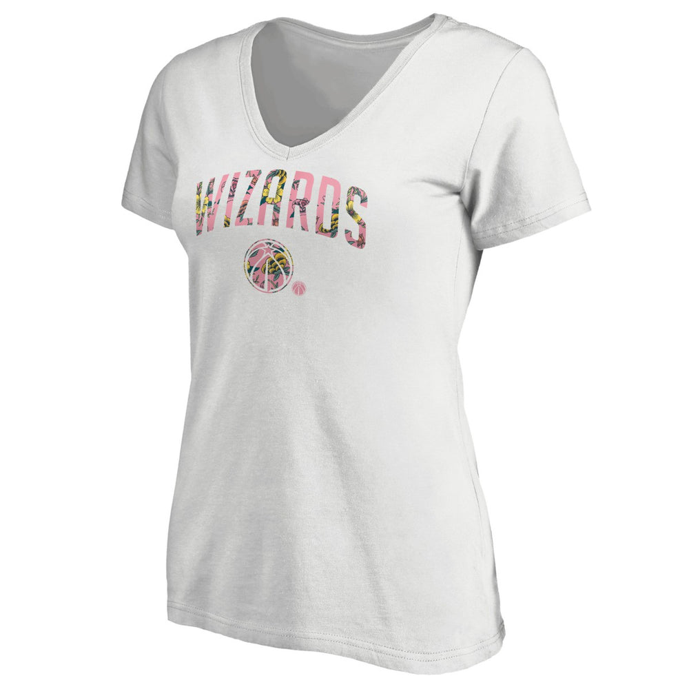 Washington Wizards Women's Floral Arch V-Neck T-Shirt White