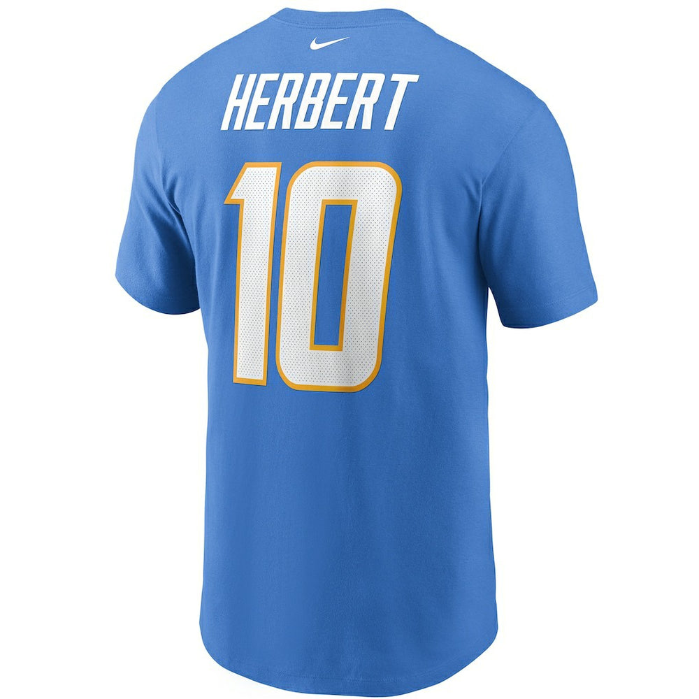 Nike Justin Herbert Los Angeles Chargers Name & Number T-Shirt Powder Blue