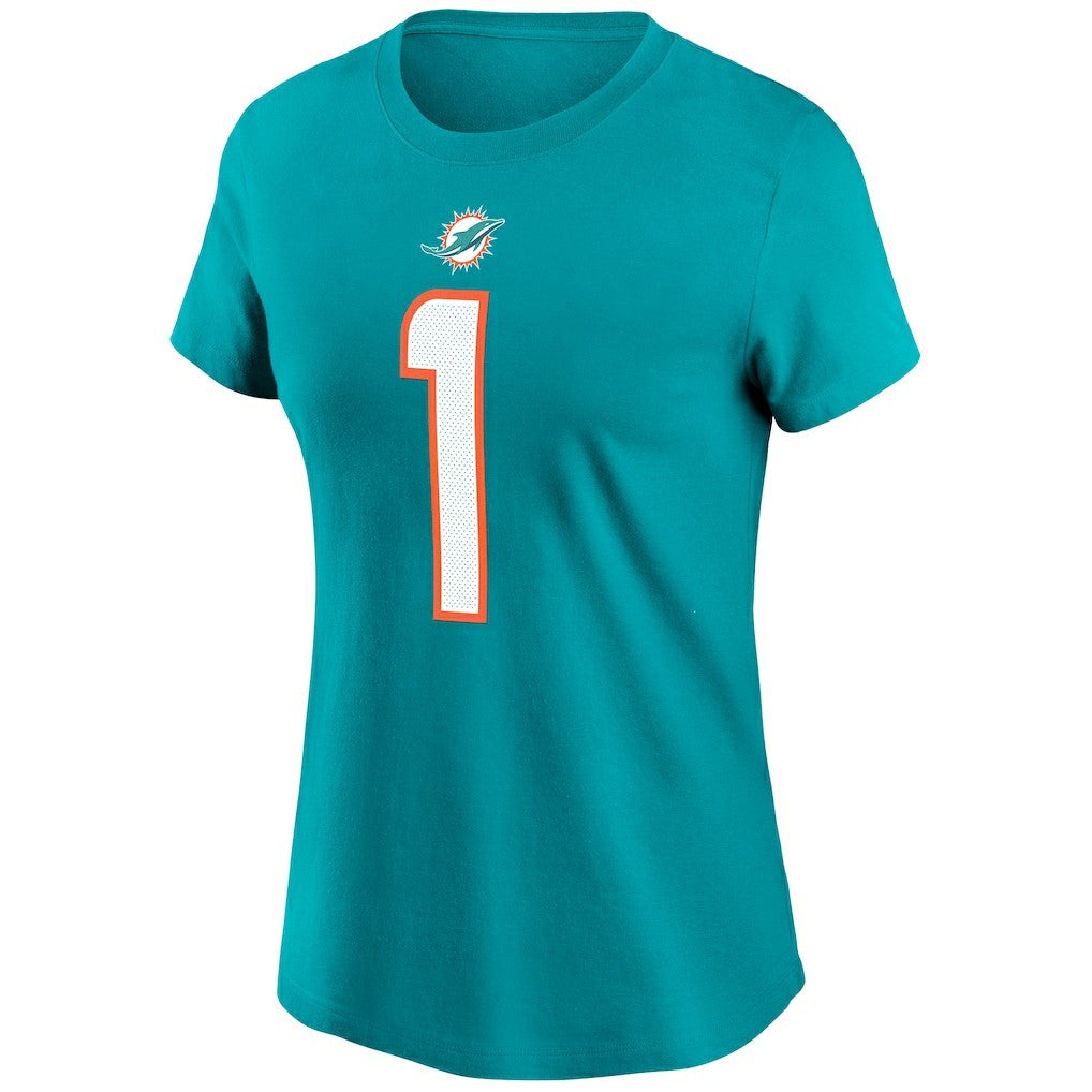 Nike Tua Tagovailoa Miami Dolphins Women's Name & Number T-Shirt Aqua
