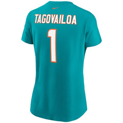 Nike Tua Tagovailoa Miami Dolphins Women's Name & Number T-Shirt Aqua
