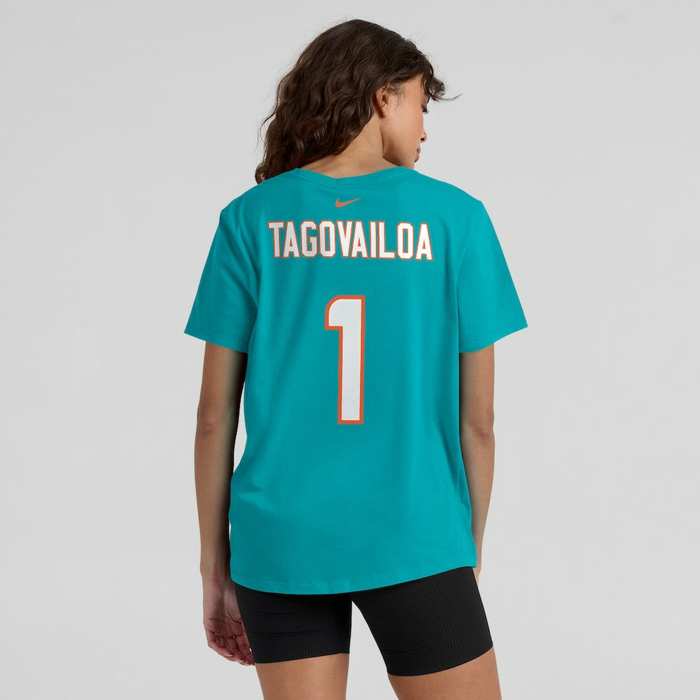 Nike Tua Tagovailoa Miami Dolphins Women's Name & Number T-Shirt Aqua
