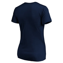 Milwaukee Brewers Logo Women's Banner Wave V-Neck T-Shirt - Navy - MLB Online