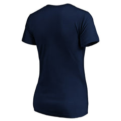 Minnesota Twins Logo Women's Banner Wave V-Neck T-Shirt - Navy - MLB Online