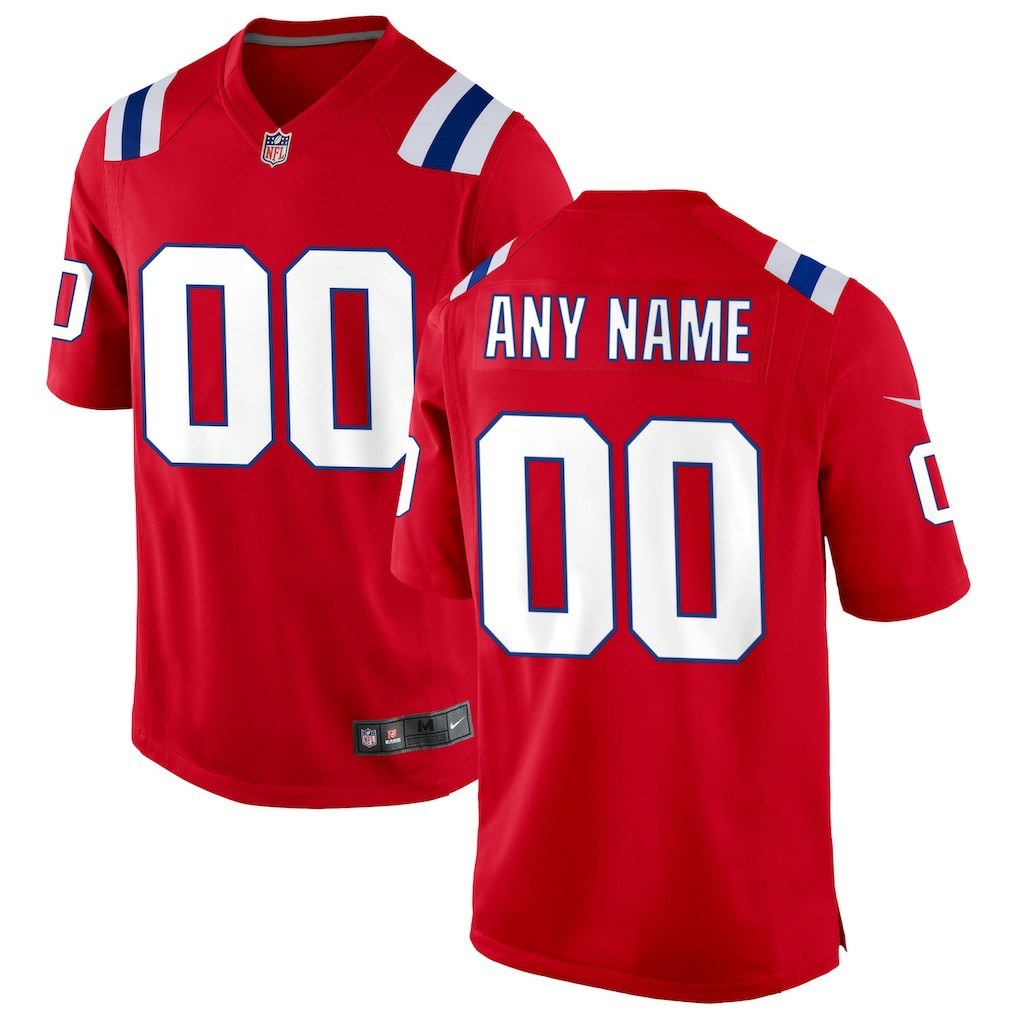 Nike New England Patriots Alternate Custom Jersey Red