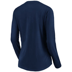 Buffalo Bills Women's Banner Wave V-Neck Long Sleeve T-Shirt Navy