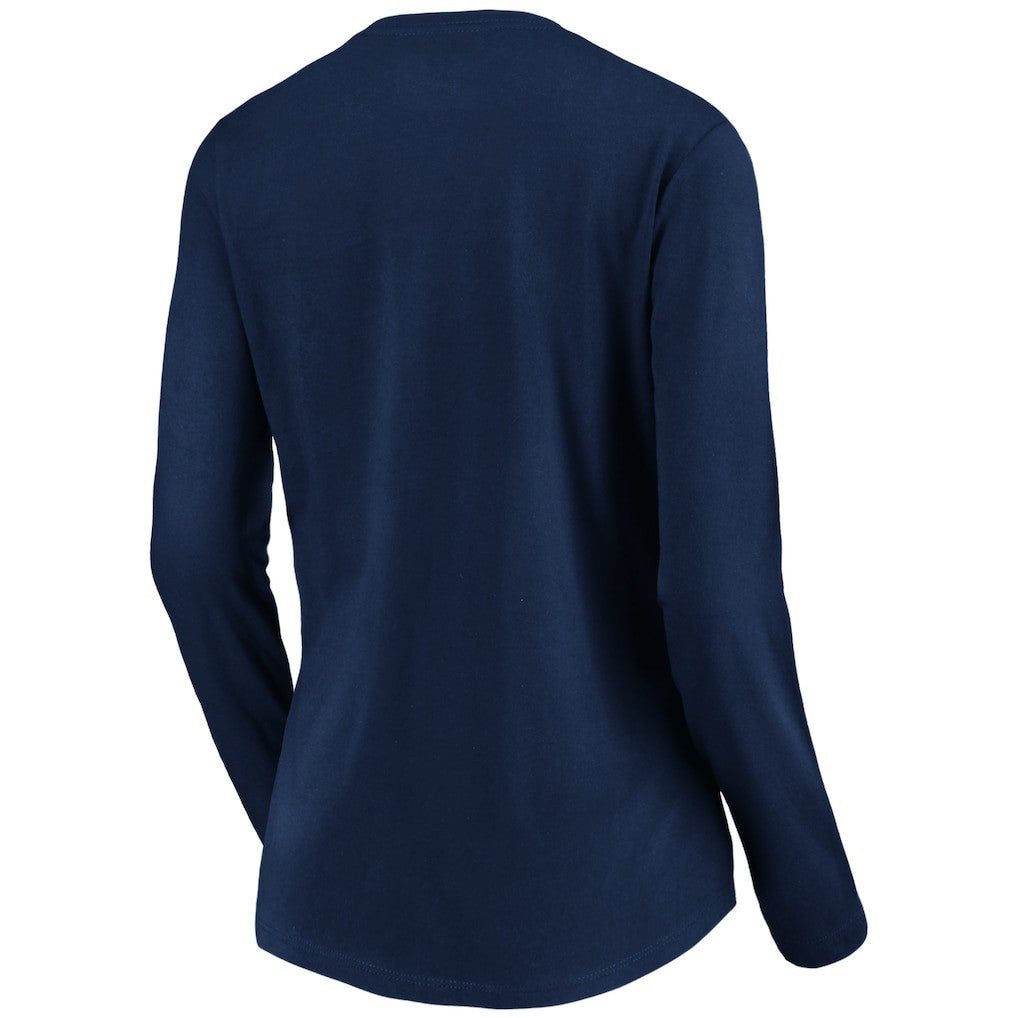 Indianapolis Colts Women's Banner Wave V-Neck Long Sleeve T-Shirt Navy