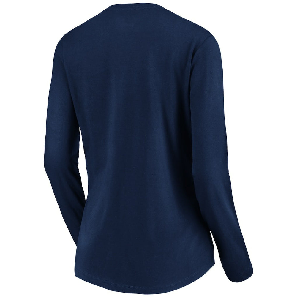 Indianapolis Colts Women's Banner Wave V-Neck Long Sleeve T-Shirt Navy