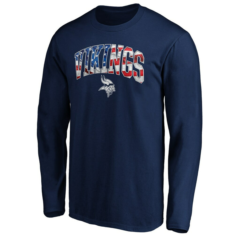 Minnesota Vikings Banner Wave Long Sleeve T-Shirt Navy