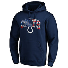 Indianapolis Colts Banner Wave Fitted Pullover Hoodie Navy