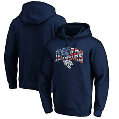 Jacksonville Jaguars Banner Wave Fitted Pullover Hoodie Navy