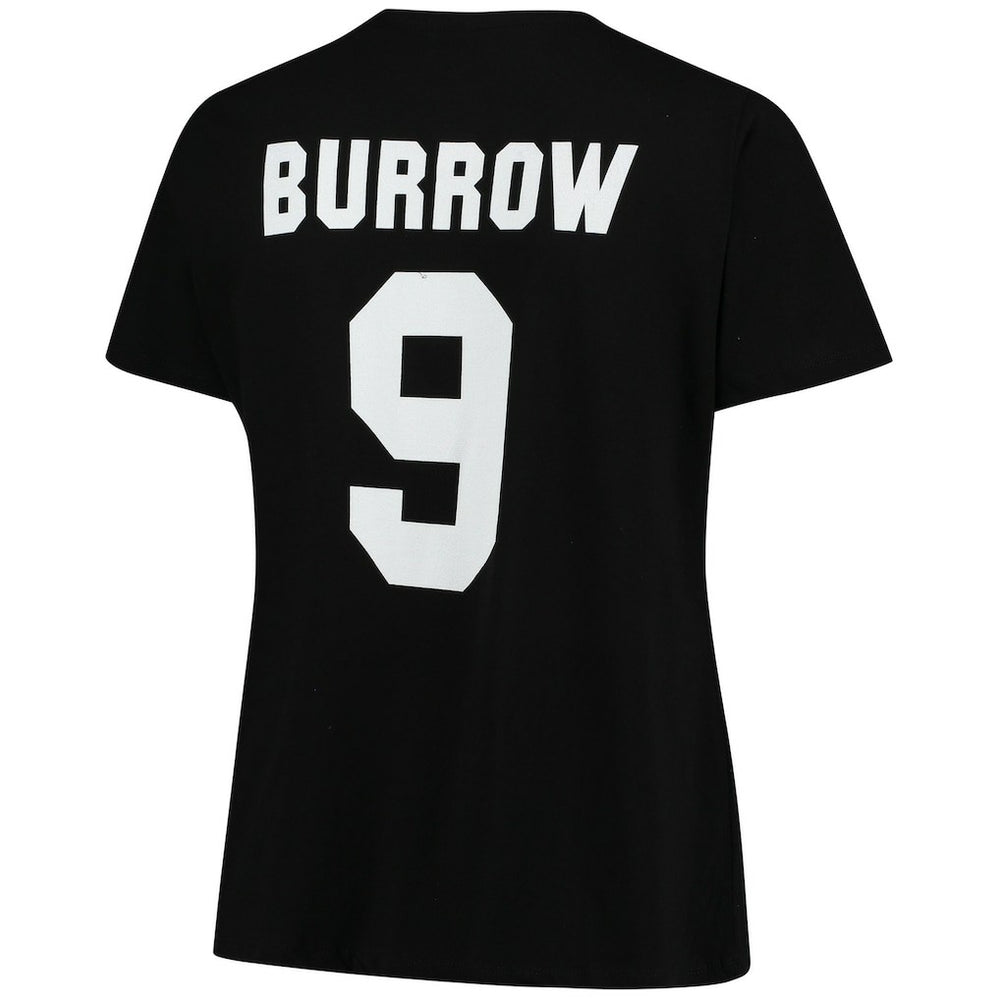 Fanatics Joe Burrow Cincinnati Bengals Women's Plus Size Name & Number V-Neck T-Shirt Black