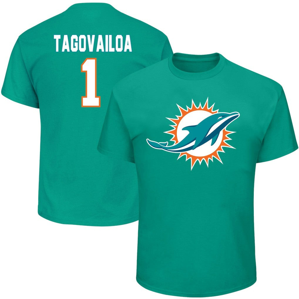 Fanatics Tua Tagovailoa Miami Dolphins Big & Tall Player Name & Number T-Shirt Aqua