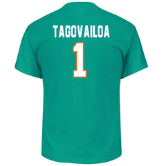 Fanatics Tua Tagovailoa Miami Dolphins Big & Tall Player Name & Number T-Shirt Aqua
