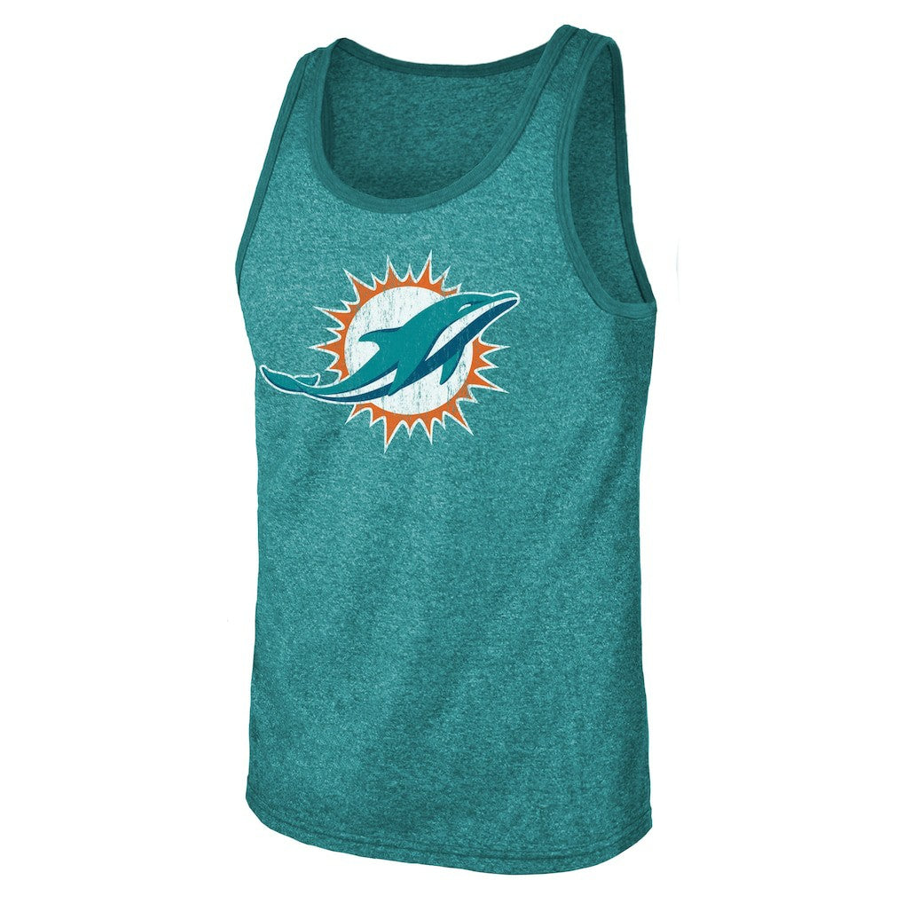 Tua Tagovailoa Miami Dolphins Majestic Threads Name & Number Tri-Blend Tank Top Aqua