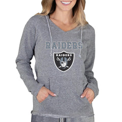 Las Vegas Raiders Concepts Sport Women's Mainstream Tri-Blend Raglan Hoodie V-Neck Top Gray