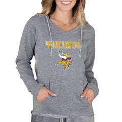 Minnesota Vikings Concepts Sport Women's Mainstream Tri-Blend Raglan Hoodie V-Neck Top Gray