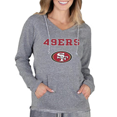 San Francisco 49ers Concepts Sport Women's Mainstream Tri-Blend Raglan Hoodie V-Neck Top Gray