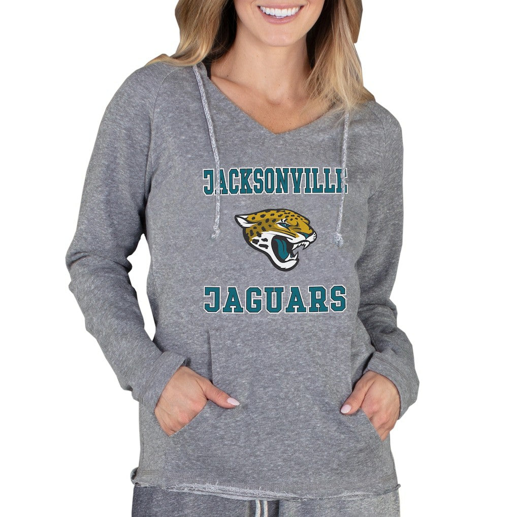 Jacksonville Jaguars Concepts Sport Women's Mainstream Tri-Blend Raglan Hoodie V-Neck Top Gray