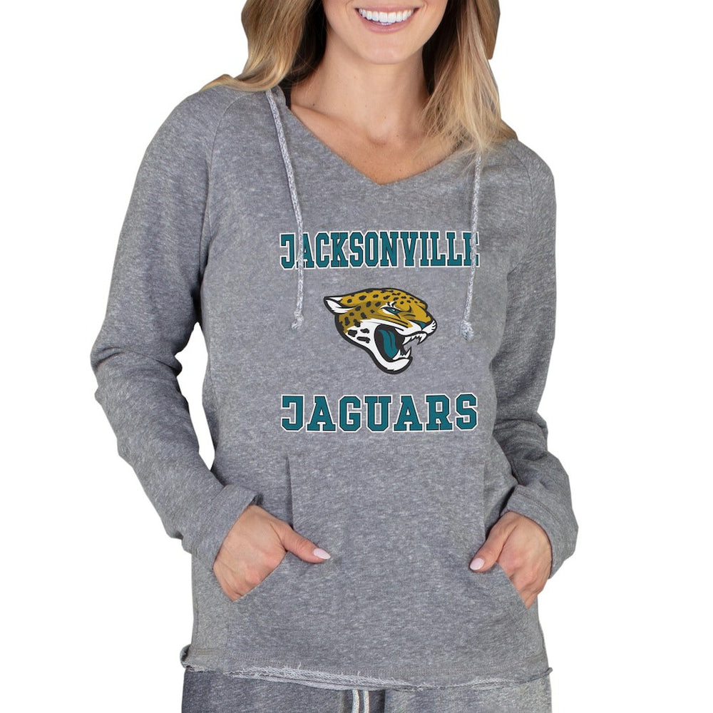 Jacksonville Jaguars Concepts Sport Women's Mainstream Tri-Blend Raglan Hoodie V-Neck Top Gray