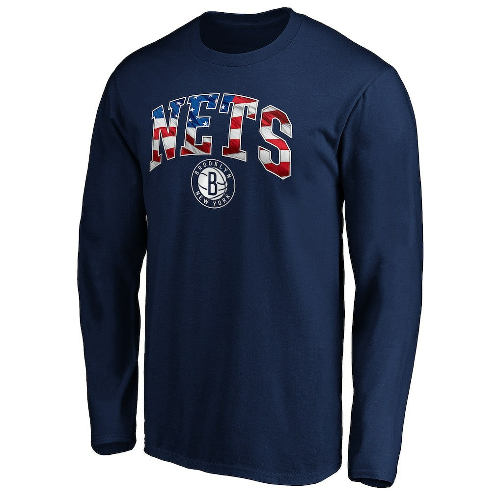 Brooklyn Nets Banner Wave Long Sleeve T-Shirt Navy
