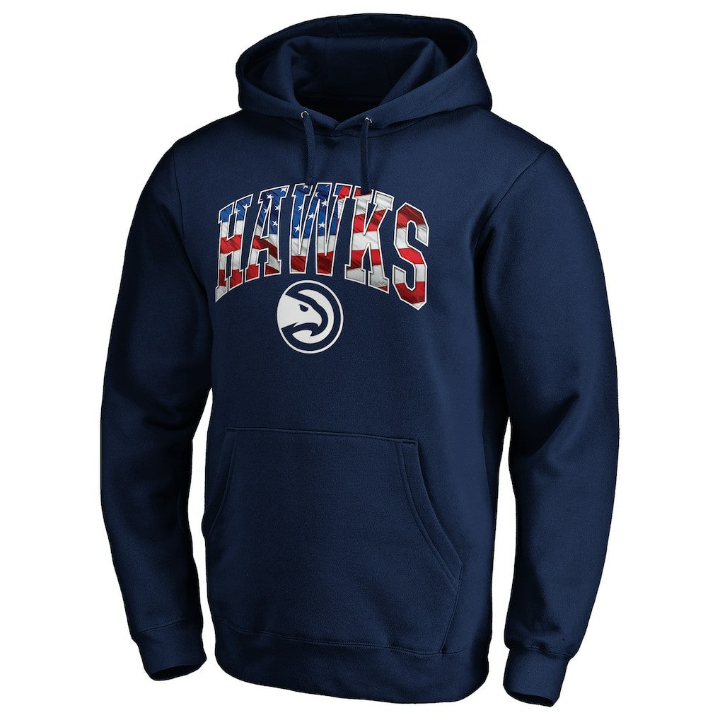 Atlanta Hawks Banner Wave Pullover Hoodie Navy