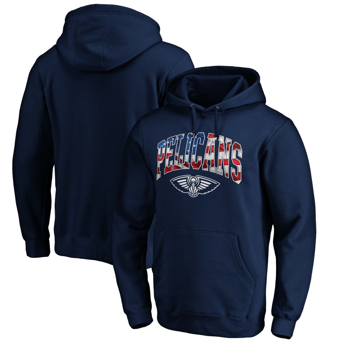 New Orleans Pelicans Banner Wave Pullover Hoodie Navy