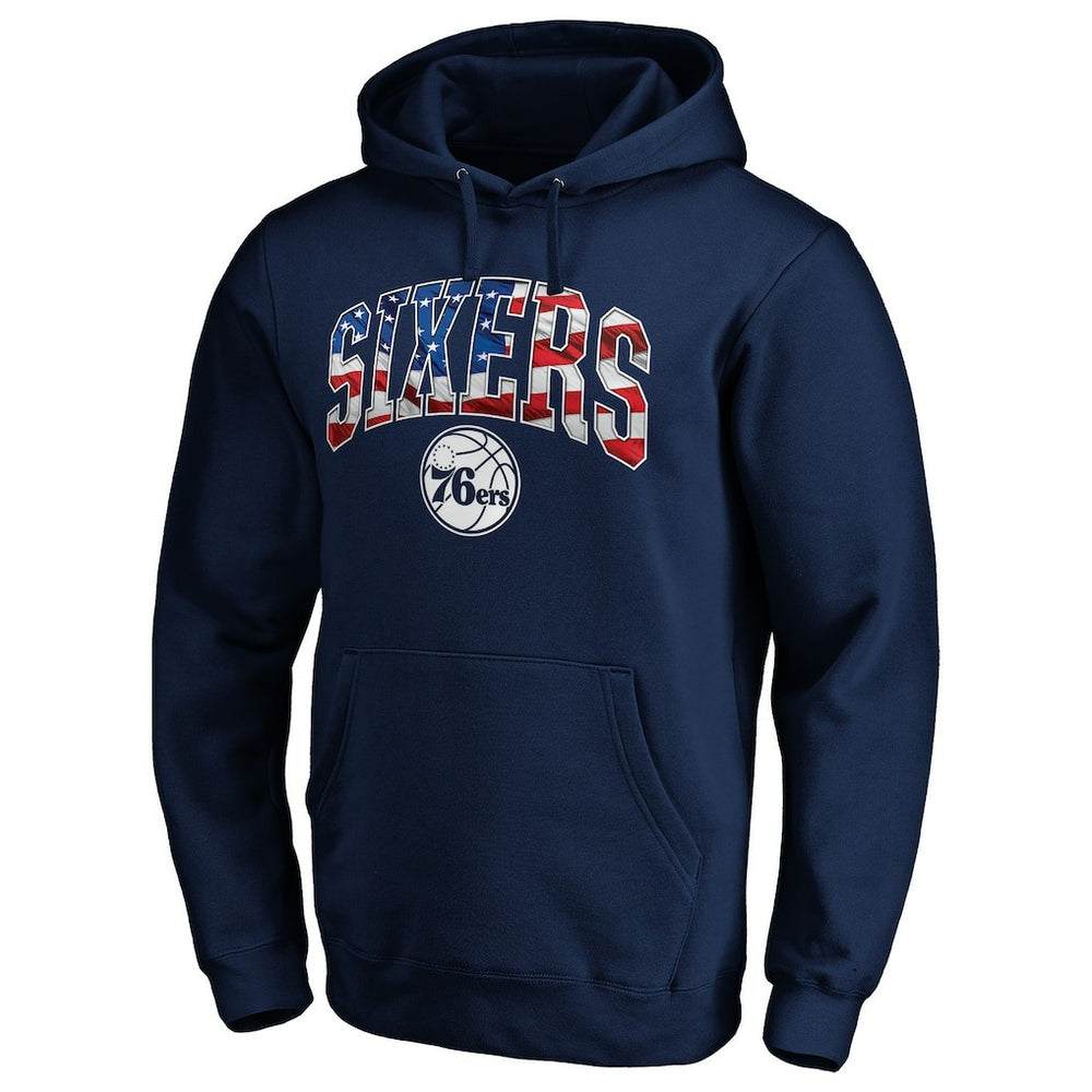 Philadelphia 76ers Banner Wave Pullover Hoodie Navy
