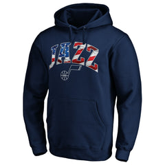 Utah Jazz Banner Wave Pullover Hoodie Navy