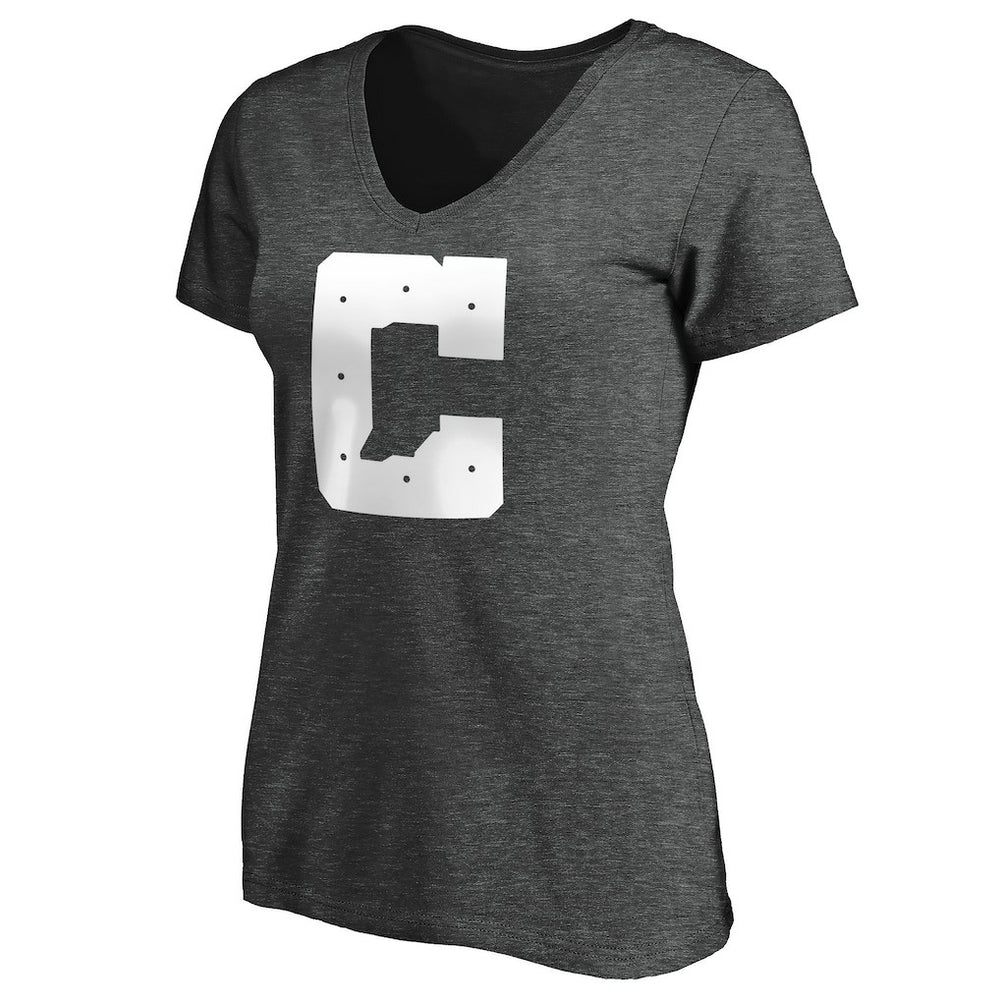 Indianapolis Colts Women's Secondary Logo V-Neck T-Shirt Heather Gray