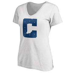 Indianapolis Colts Women's Secondary Logo V-Neck T-Shirt White