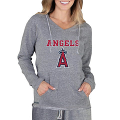 Los Angeles Angels Concepts Sport Women's Mainstream Terry Long Sleeve Hoodie Top - Gray - MLB Lifestyle