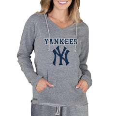 New York Yankees Concepts Sport Women's Mainstream Terry Long Sleeve Hoodie Top - Gray - MLB Sale