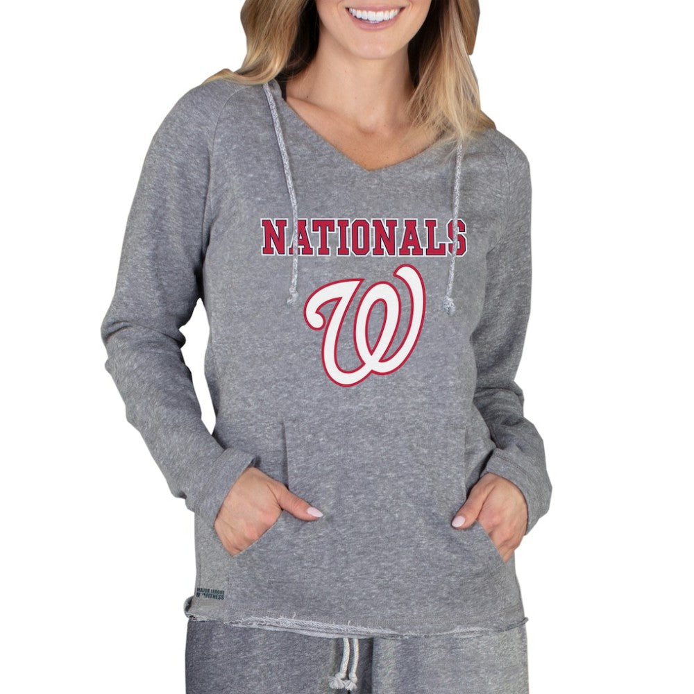 Washington Nationals Concepts Sport Women's Mainstream Terry Long Sleeve Hoodie Top - Gray - MLB Online