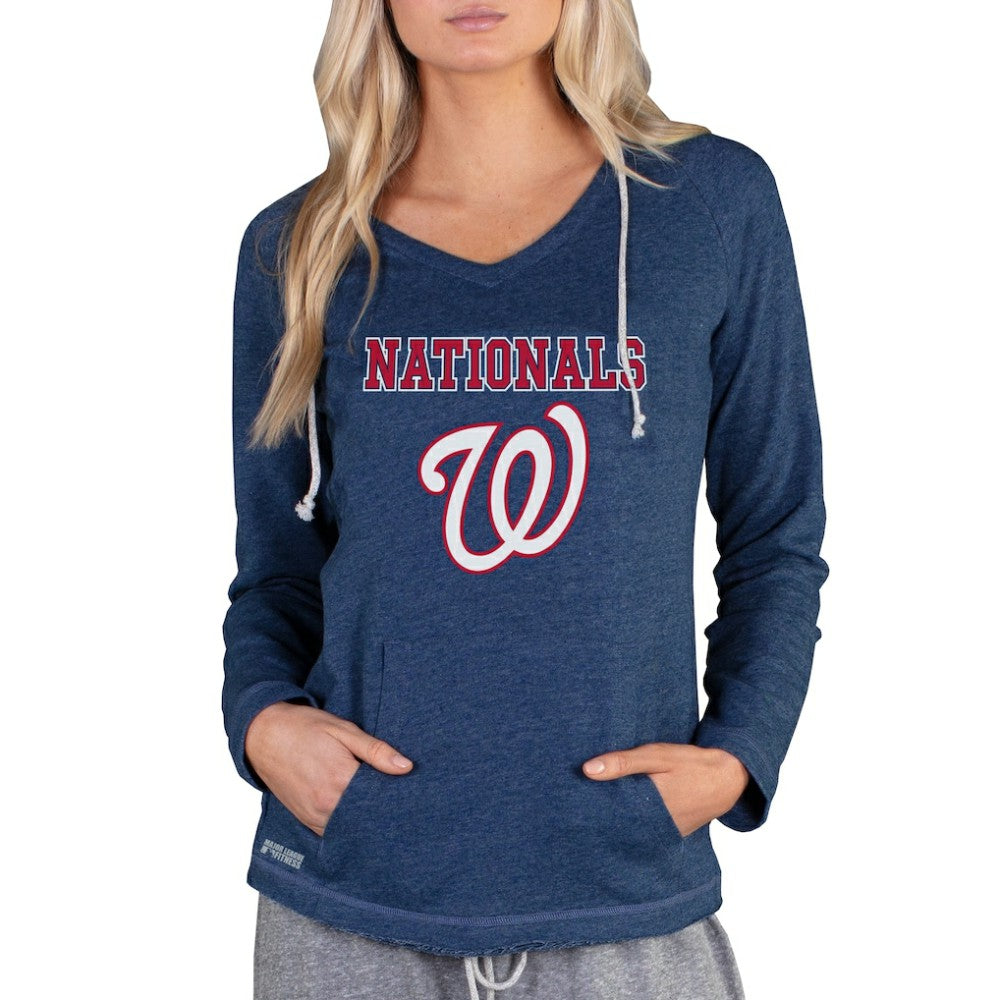 Washington Nationals Concepts Sport Women's Mainstream Terry Long Sleeve Hoodie Top - Navy - MLB Online